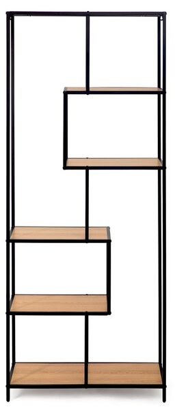 House 5 Regálová knižnica ARCANA 400175 prírodná/čierna