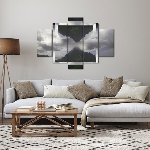 Obraz - Hory na Islande, geometrická koláž (150x105 cm)