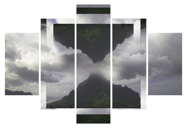 Obraz - Hory na Islande, geometrická koláž (150x105 cm)