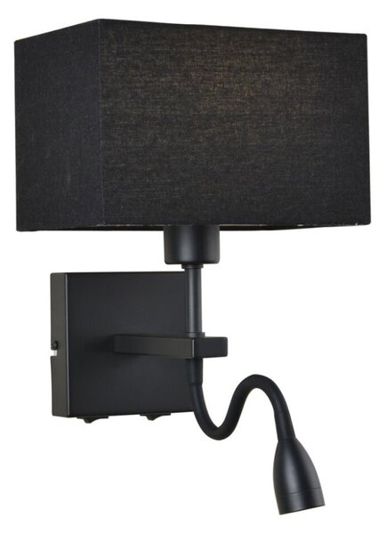 Italux WL-1122-2-BL-BM-RC-BL LED nástenné svietidlo Norte 1x60W+3W/350lm E27+LED 3000K matná čierna