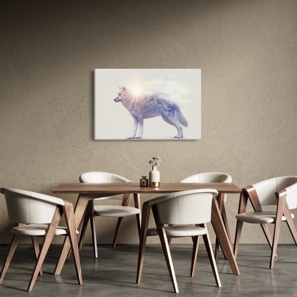 Obraz - Arktický vlk zrkadliaci divokú krajinu (90x60 cm)