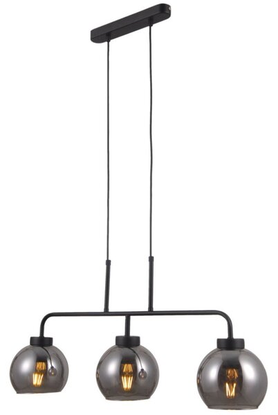 Italux PND-28028-3 závesné svietidlo Poggi 3x40W E27 matná čierna, dymová