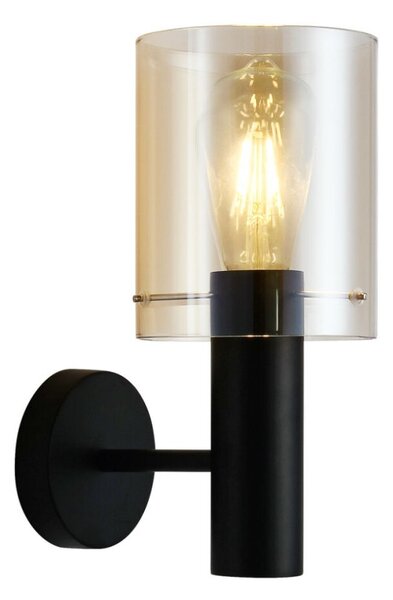 Italux WL-5581-1A-BK+AM nástenné svietidlo Sardo 1x40W E27 čierna, jantárová