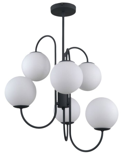 Italux PND-5500-6-BK závesné svietidlo Gela 6x5W G9 čierna, biela