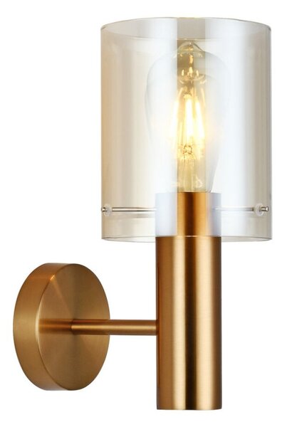 Italux WL-5581-1A-BRO+AMB nástenné svietidlo Sardo 1x40W E27 mosadz, jantárová