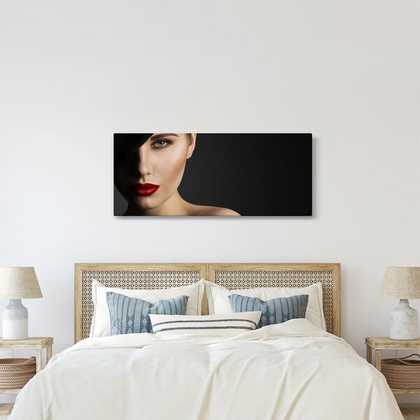 Obraz - Portrét ženy v klobúku (120x50 cm)