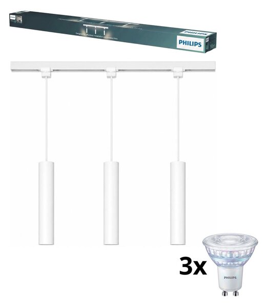 Philips - LED stmievateľný luster s lankom v lištovom systéme EASYLINK 3xGU10/6,2W/230V 1m biela