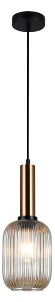 Italux PND-5588-1M-BRO+AMB závesné svietidlo Antiola D150mm 1x40W E27 mosadz, jantárová
