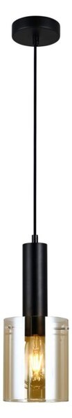 Italux PND-5581-1-BK+AMB závesné svietidlo Sardo D130mm 1x40W E27 čierna, jantárová