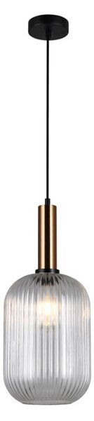 Italux PND-5588-1L-BRO+CL závesné svietidlo Antiola D200mm 1x40W E27 mosadz, priehľadná