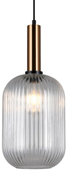 Italux PND-5588-1L-BRO+CL závesné svietidlo Antiola D200mm 1x40W E27 mosadz, priehľadná