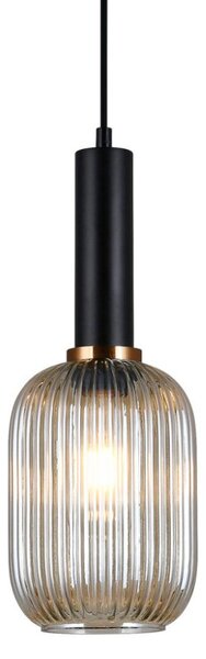 Italux PND-5588-1M-BK+AMB závesné svietidlo Antiola D150mm 1x40W E27 čierna, jantárová