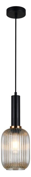 Italux PND-5588-1M-BK+AMB závesné svietidlo Antiola D150mm 1x40W E27 čierna, jantárová