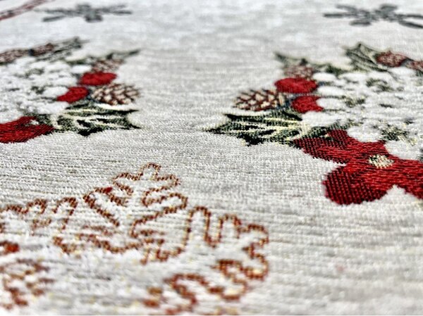Vianočný gobelínový behúň na stôl Vianočné ozdoby Chenille IT09 Farba Viacfarebná Rozmery 40x130 cm