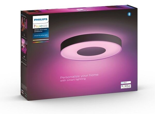 Philips HUE LED White and color Ambiance 41163/30/P9 Infuse M stropné svietidlo 33,5W 2350lm 2200-6500K+RGB 38,1cm čierne stmievateľné BlueTooth