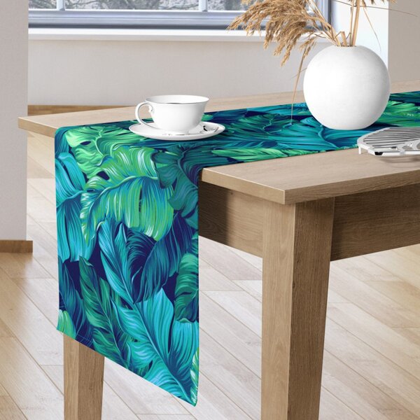 Behúň na stôl vzorovaný MIGD219 zelené palmové lístie Farba Viacfarebná Rozmery 40x110 cm