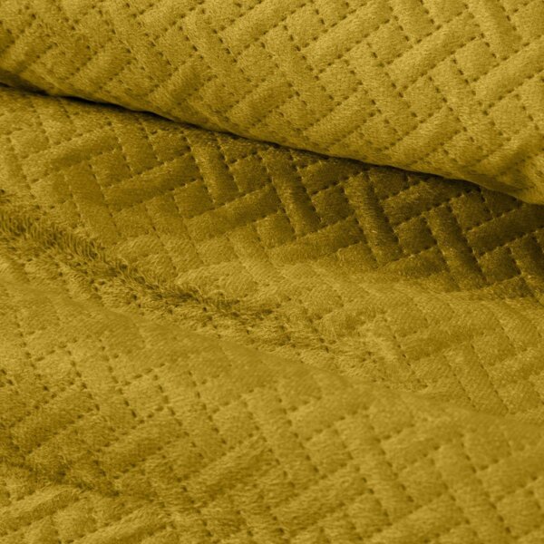 Zamatový prehoz na posteľ Luiz5 okrový new Farba Okrová Rozmery 200x220 cm