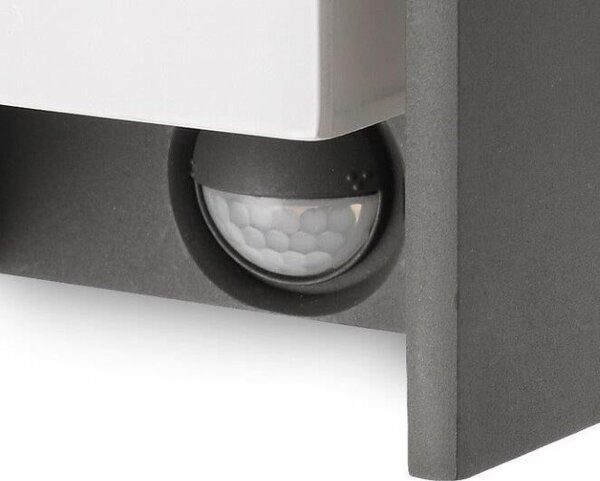 Philips 16352/93/PN Bridge vonkajšie nástenné svietidlo E27 1x42W IP44 antracitové s pohybovým čidlom