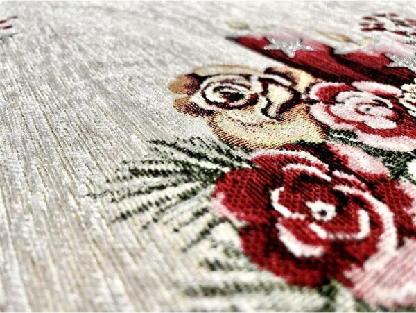 Vianočný gobelínový obrus na stôl Vianočná svieca 90x90 cm Chenille IT015 Farba Viacfarebná Rozmery 90x90 cm