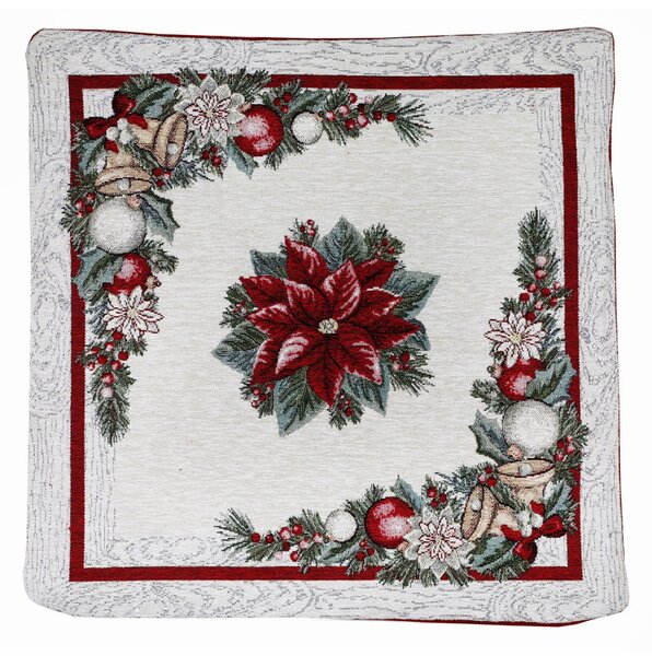 Vianočná gobelínová obliečka na vankúš 42x42 cm Chenille IT022 Farba Viacfarebná Rozmery 42x42 cm
