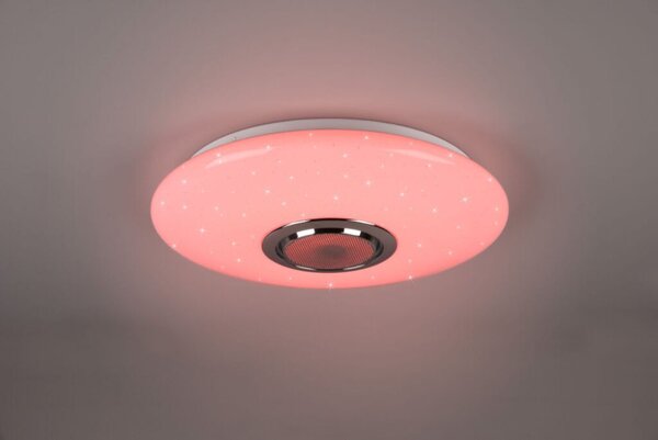 TRIO R69031101 MUSICA stropné svietidlo LED D410mm 15,5W/1700lm 3000-6000K biela, RGB, Bluetooth, stmievateľné, diaľkový ovládač, starlight efekt