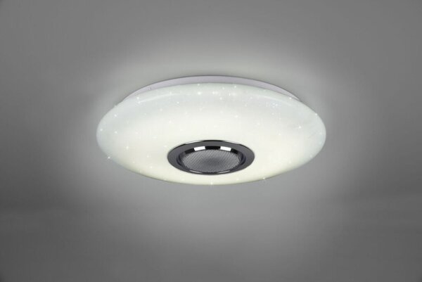 TRIO R69031101 MUSICA stropné svietidlo LED D410mm 15,5W/1700lm 3000-6000K biela, RGB, Bluetooth, stmievateľné, diaľkový ovládač, starlight efekt