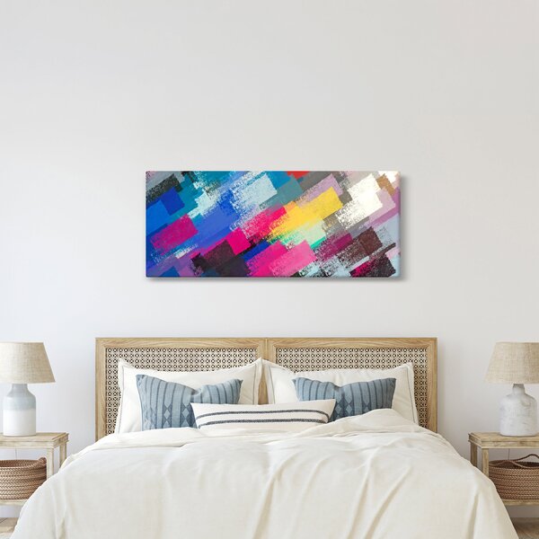 Obraz - Farebné ťahy štetcom (120x50 cm)