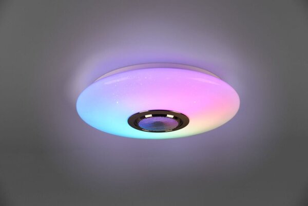 TRIO R69031101 MUSICA stropné svietidlo LED D410mm 15,5W/1700lm 3000-6000K biela, RGB, Bluetooth, stmievateľné, diaľkový ovládač, starlight efekt