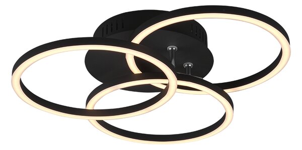 TRIO R62823132 CIRCLE stropné svietidlo LED 27W/3100lm 2700-6000K matná čierna, diaľkový ovládač
