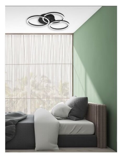 TRIO R62823132 CIRCLE stropné svietidlo LED 27W/3100lm 2700-6000K matná čierna, diaľkový ovládač