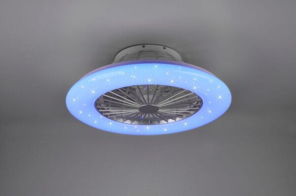 TRIO R62522987 STRALSUND stropné svietidlo s ventilátorom LED D500mm 30W/2200lm 3000-6500K titánová, RGB, stmievateľné, diaľkový ovládač, starlight efekt