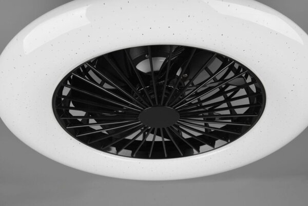 TRIO R62522132 STRALSUND stropné svietidlo s ventilátorom LED D500mm 30W/2200lm 3000-6500K matná čierna, stmievateľné, diaľkový ovládač, starlight efekt
