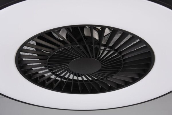 TRIO R62672132 HALMSTAD stropné svietidlo s ventilátorom LED D593mm 40W/3000lm 3000-6500K matná čierna, stmievateľné, diaľkový ovládač