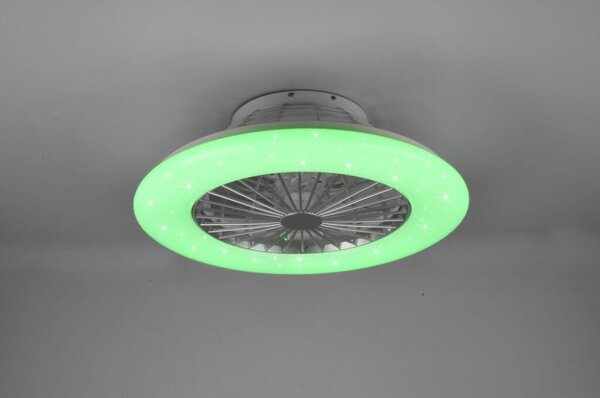 TRIO R62522987 STRALSUND stropné svietidlo s ventilátorom LED D500mm 30W/2200lm 3000-6500K titánová, RGB, stmievateľné, diaľkový ovládač, starlight efekt