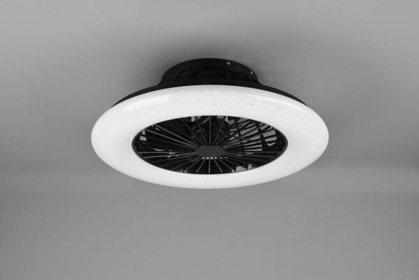TRIO R62522132 STRALSUND stropné svietidlo s ventilátorom LED D500mm 30W/2200lm 3000-6500K matná čierna, stmievateľné, diaľkový ovládač, starlight efekt