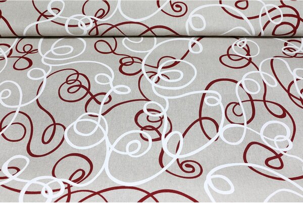 Zástera kuchynská bordovo-biele čiary na béžovom Veľkosť Univerzálna Farba Béžová