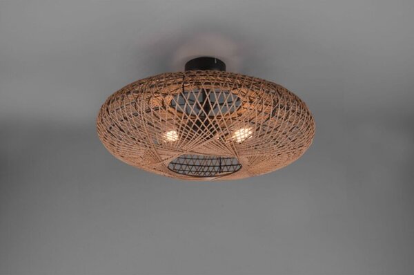 TRIO 612300236 HEDDA stropné svietidlo D520mm 2xE27 matná čierna, sisal