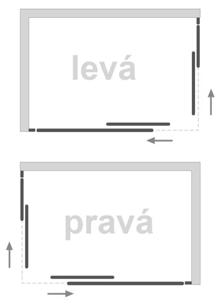 POINT LOR 100x80 Clear Obdĺžnikový sprchovací kút s akrylátovou vaničkou