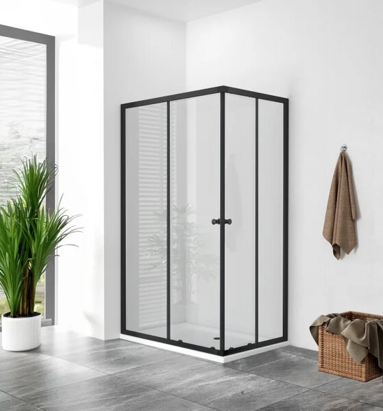 POINT BLACK ROCKY 90x80 Clear Obdĺžnikový sprchovací kút s mramorovou vaničkou