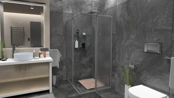 RIO CHROM 80-90 Sprchovací kút štvorcový