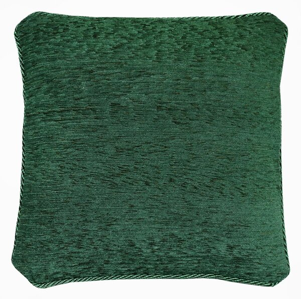 Gobelínová obliečka na vankúš s dekoračným lémom tmavozelená Chenille IT150 Farba Tmavozelená Rozmery 42x42 cm