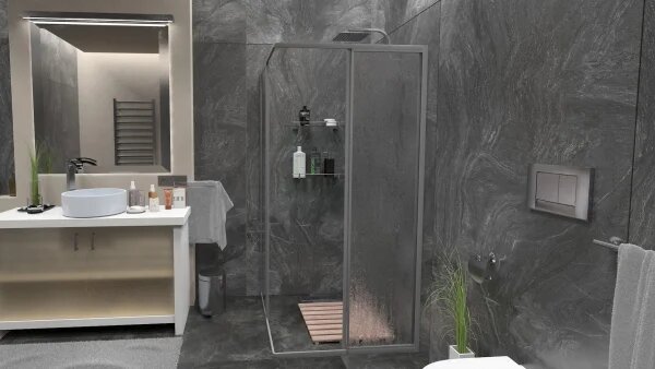 RIO CHROM 80-90 Sprchovací kút štvorcový