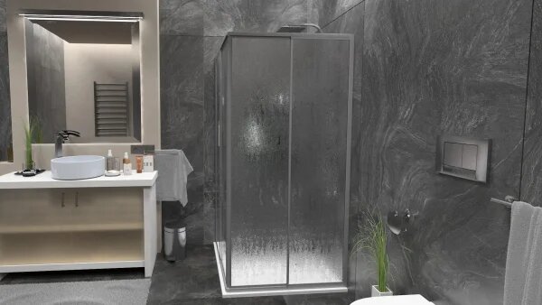 RIO CHROM 80-90 Sprchovací kút štvorcový