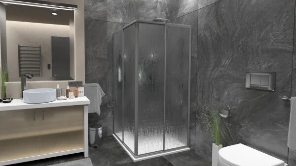 RIO CHROM 80-90 Sprchovací kút štvorcový
