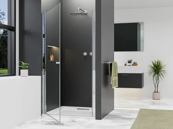 ALFA Chrom 80 Číre Sprchové dvere do niky