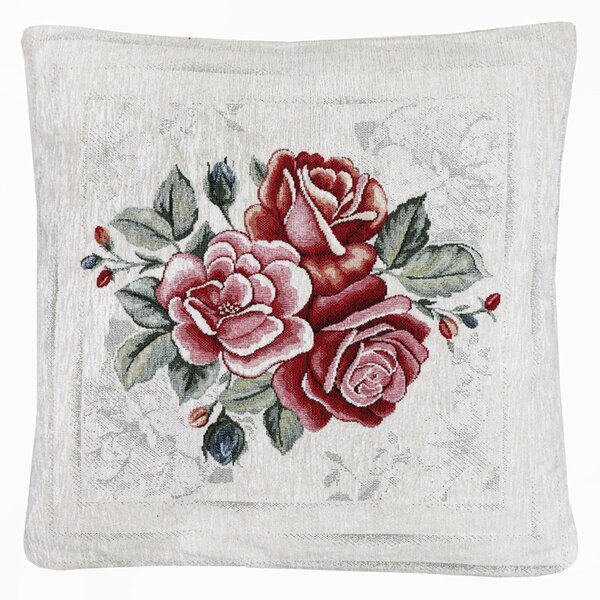 Gobelínová obliečka na vankúš ruže Chenille IT111 Mondo Italia Farba Viacfarebná Rozmery 42x42 cm