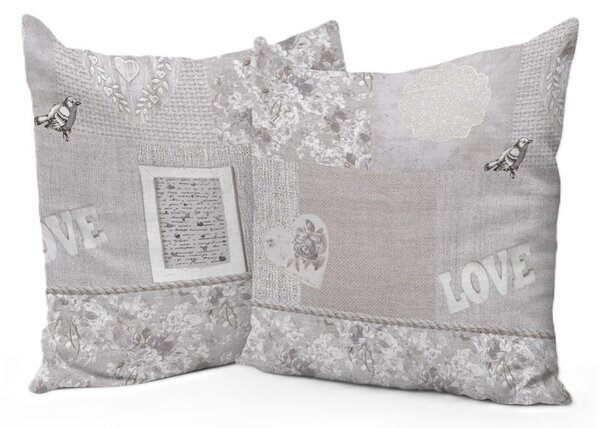 Obliečka na vankúš Romantic shabby béžová 40x40 cm Made in Italy Farba Béžová Rozmery 40x40 cm