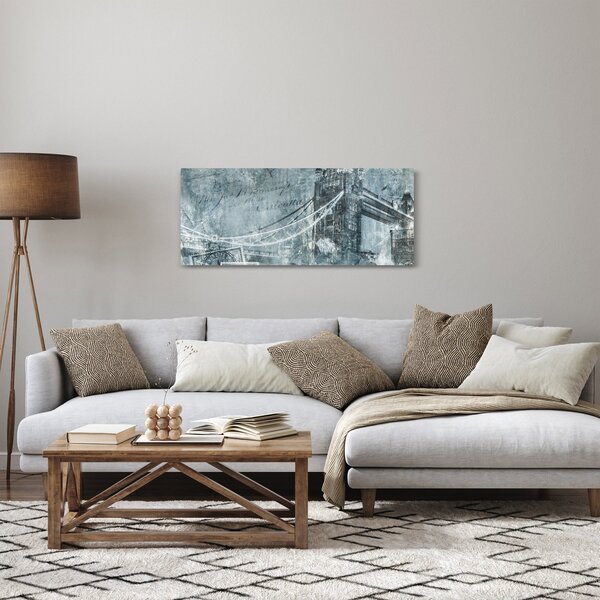 Obraz - Tower Bridge v chladných tónoch (120x50 cm)