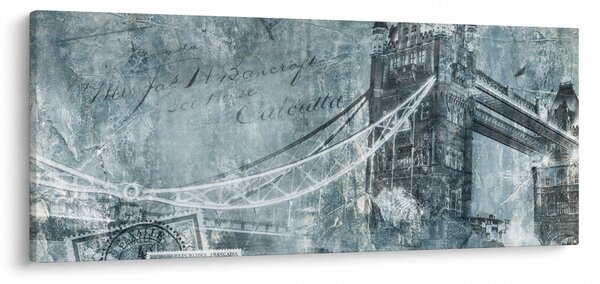 Obraz - Tower Bridge v chladných tónoch (120x50 cm)