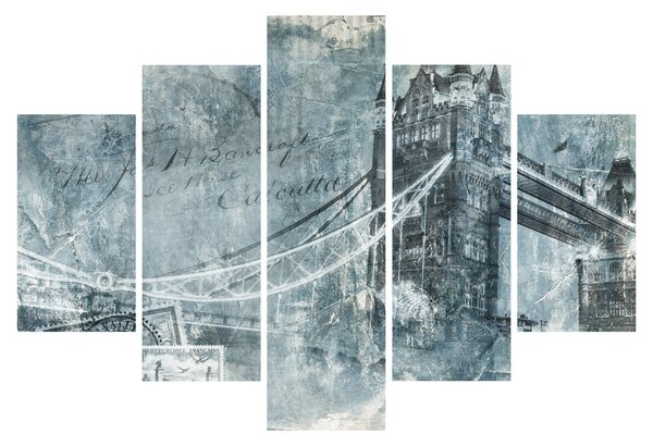 Obraz - Tower Bridge v chladných tónoch (150x105 cm)